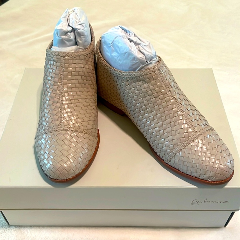NIB Anthropologie Tessia Woven Ankle Bootie by Guilhermina Size 37/6M